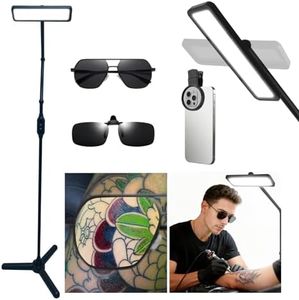GBK Dimmable LED Floor Lamp Tattoo Shading Pro Light with CPL Filter Lens Anti-Glare, Reflection Reducing for Tattoo &Microblading&Esthetician & Nail Art