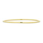 Bling Jewelry Simple Basic Thin Stacking Single Bangle for Women Teen Bracelets Round Smooth 18K Yellow Gold Plated 2MM