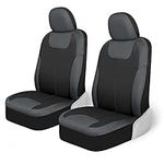 Motor Trend Gray Waterproof Seat Covers for Front Seats – Premium Neoprene, Car Seat Protectors with Removable Headrest, Interior Covers for Auto Truck Van SUV