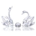 YWHL 25th Anniversary Crystal Swan Gifts for Wife, 25 Year Wedding Anniversary for Couple, Swan Figurine with Silver Diamond, Valentines Day Present Romantic Gifts Birthday Gift for Her Him (Silver)