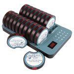 LOUKIENE Restaurant Pager System, 20 Coaster Buzzers, Wireless Pagers and Beepers Guest Customer Queue Pagers for Food Truck Church Nursery Clinic Coffee Shop Bar Pub