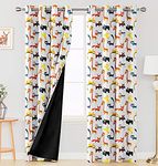 Ultimate Trends Premium Polyester Digital Printed Fancy Kids Room 90% Blackout Curtains for Door, 7 feet, Pack of 2 Piece,White, (UTCR-1464_BC_D)