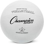 Champion Sports Rubber Volleyball, Official Size, for Indoor and Outdoor Use - Durable, Regulation Volleyballs for Beginners, Competitive, Recreational Play - Premium Equipment - White, VR4