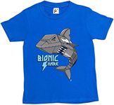 Fancy A Snuggle Bionic Robot Mechanical Razor Sharp Tooth White Shark Kids Boys/Girls T-Shirt Royal Blue 3-4 Year Old