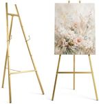 Gold Easel Stand for Sign, Heavy Duty Adjustable Wedding Sign Holder | Heavy Duty Gold Easel Stand with Adjustable Height, Stable Metal Sign Holder for Weddings, Posters and Artwork