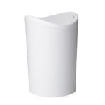 TATAY Bathroom Bin with Tipping Lid, 6L Capacity, Made of Polypropylene, BPA Free, Color White, Measures 19 x 19 x 19 x 28 cm