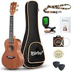 Concert Ukulele Mahogany - 23 inch Professional Wooden Ukulele Free Uke Strap Case Digital Tuner picks Aquila String