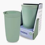 UBERSTAR Radius Travel Cup / 400ml Insulated Travel Coffee Mug/Leakproof Pop to Unlock Sip Lid (Sage Green)