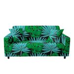 Highdi Leaves Print Sofa Cover 1/2/3/4 Seater, Sofa Slipcover Stretch Washable Furniture Protector Non Slip Sofa Covers for Loveseat Couch Sofa (2 Seater,Turtle Leaf)