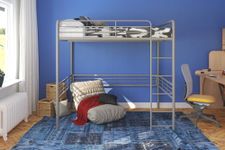 DHP Tommy Full Metal Loft Bed, Silver