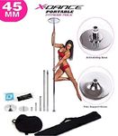 Static Professional Exotic 9 FT Pole Dance Exercise Fitness with 2 Carrying Black Bags Up to 9 FT_AB