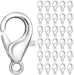 WLLHYF 100PCS Lobster Clasp, Silver Lobster Claw Clasps Lobster Clasp for Jewelry Making, DIY Necklace, Bracelet, Earring Accessories 12mm