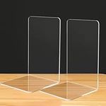 Qualsen Book Ends Acrylic Bookends Book Ends For Shelves Quirky Clear Bookends Book End Bookend Book Stopper Book-Ends Book Holders For Shelves Book Stop For School Bedroom Office 18x12x12CM（1 Pairs）