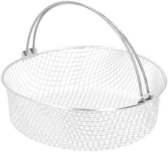 Air Fryer Basket for Oven, Stainless Steel Fry Mesh Basket with Handle for French Fries, Fried Chicken, Round Air Fryer Rack Replacement, Air Fryer Shelf, Airfryer Accessories