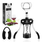 CORKAS Wine Opener, Premium Zinc Alloy Wing Corkscrew to Open Wine Cork & Beer Cap Bottles, Waiter Corkscrew for Wine Enthusiast & Waiters Bottle Opener-Black