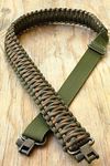 vsdfvsdfv Adjustable 550 Paracord Rifle Gun Sling Strap With Swivels (OD Green & Woodland Camo)