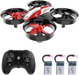 Holy Stone HS210 Kids Mini Drone for Beginners Adults, Indoor Outdoor RC Toy Quadcopter Plane for Boys Girls with Auto Hover, 3D Flip, 3 Batteries & Headless Mode, Great Toddler Gift, Red