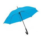 eBuyGB Automatic Windproof Long Umbrella with Black Rubber Crook Handle Walking Rain Stick Umbrella, Umbrella Windproof Strong - Light Blue 41.5 Inch / 105cm Span 87cm Length