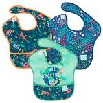 Bumkins SuperBib, Baby Bib, Waterproof, Washable Fabric, Fits Babies and Toddlers 6-24 Months - Jungle (3-Pack)