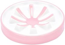 DDOXX Dog Slow Feeder Bowl - Ceramic Feeder to Slow Down Eating - Deep Feeding Dog Bowl for Fast Eaters - Maze Training Bowl for Any Size and Breed - Puzzle Dog Food Bowl - White & Pink, 7.6"x 1.5"