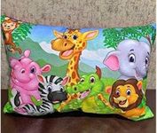 PRISCILLA Cartoon Printed Toddler Kids Soft Velvet Microfiber Pillow/Cushions 12x18 Inches. (Model 11)