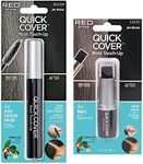 Kiss Quick Cover Grey Hair Touch Up, Root Touch Up, Moisturise and Shine, Brush Type & Stick Type Set (Jet Black)