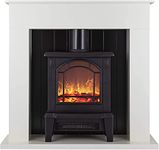 Warmlite WL45037W Ealing Electric Fireplace Suite with Adjustable Thermostat Control, 2 Heat Settings, 1800W, White