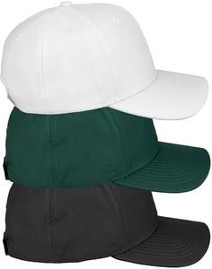 Daxton Premium Mid Profile Hat Semi Curved Visor Structured Cap 3 Pack - Black,Hunter,White