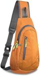 TITECOUGO Shoulder Bag Small Backpack Sling Bag for Women Men Gym Cross Body Running Rucksack Work Healthy Back Bag Chest Bags Crossbody Backpacks Daypack Camp Day Packs Sports Lightweight Orange