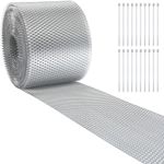 Tandefio Aluminum Gutter Guard 5 Inch x 60 Feet DIY Gutter Covers Gutter Mesh Gutter Screen Rain Gutter Protection Roll with 20 Fixed Cable Tie and Anti Scratch Gloves for Leaves Twigs Branches