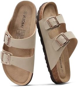 KIDMI Women's Cork Footbed Casual Summer Sandals with Mild Arch Support
