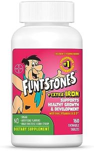 Flintstones Chewable Kids Multivitamin + Extra Iron, Kid Vitamins with Vitamin C, D, Vitamin B12 & Iron for Kids, 160 Count