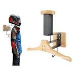 Helmet Holder Wall Mount - PSLER Wooden Motorcycle Helmet Holder Multipurpose Helmet Rack Helmet Equipment Stand Helmet Storage Shelf for Motorcycle Cycling Tactical Football Skiing Gear,1PCS