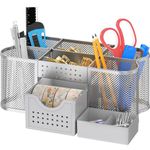 DecoBros Desk Supplies Organizer Caddy, Silver