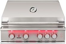 TrueFlame Premium 32-Inch 4-Burner Built-In Natural Gas Grill w/Rear Infrared Burner & Grill Lights - TF32-NG