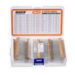 HUAREW 1/4W Carbon Film Resistors Assortment kit 1 Ohm-1M Ohm with 5% 1/4-Watt Resistor Kit (1000 Pcs 25 Values)