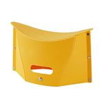 Whitecloud TRANSFORMING HOMES® Sturdy & Lite Weight for Train Subway Camping Portable Folding Plastic Paper Stool for Hiking Fishing Opens Easily, Easy to Carry (Pack of 1, Yellow)