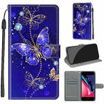 TOMYOU for iPhone SE 2022 5G/iPhone SE 2020/iPhone 8/iPhone 7 (4.7") Case, PU Leather Wallet Book Flip Folio Stand View Cover Pouch Compatible with iPhone SE3/SE2/8/7 (Blue Butterfly)