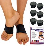Plantar Fasciitis Brace Arch Supports - Arch Brace for Foot & Heel Pain Relief. Compression Sleeves Help Sore Heels, Bone Spurs, Flat Feet or High Arches Copper Infused Bands Plantar Fasciitis Splint