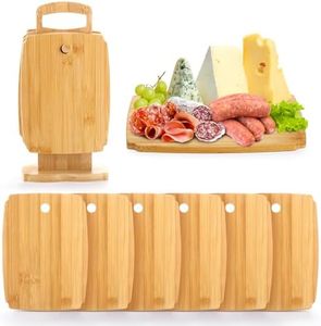 Nicunom 6 Pcs Mini Charcuterie Boards with Hold, Small Bamboo Wood Cutting Board Bulk, 8" x 6" Kitchen Cutting and Serving Board Cheese Board Mini Chopping Board As Giftware