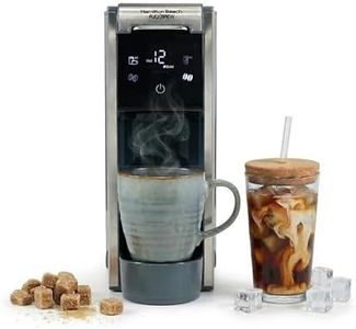 Hamilton Beach FlexBrew Advanced 4-in-1 Single Serve Hot & Iced Coffee Maker with Removable 45 oz. Water Reservoir, Use Pod Packs and Grounds, Fast Brewing, 1125 watts, Kitchen Makeover Blue,49936
