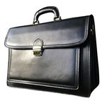 Serguio Rogetti BLACK LEATHER BRIEFCASE HAND MADE IN ITALY LAPTOP SATCHEL BAG