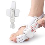 Plexaris Bunion Corrector for Women&Men, Toe Straightener for Women&Men, Toe Straightener Adjustable Direction Leg Finger Straightener for Right/Left Foot Foot Thumb Bone Straightener(White)