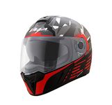 Vega Ryker Camouflage Full Face Helmet Dull Black Red, Size: M(57-58 cm)