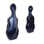 Crossrock Cello Case Fits 4/4 Size, with Wheels, Removable Shoulder Straps, Poly Carbon Composite, in Blue (CRF1020CEFBLHT)