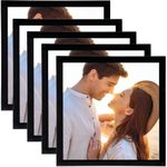 12x12 Picture Frame Black 5 Pack, 12 by 12 Square Photo Frames Set for Wall or Tabletop Display