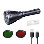 Fenix HT18R Hunting Light, 2800 Lumen USB-C Rechargeable 1203 Yards Long-Range Long Throw Flashlight with Red, Green Filter for Hog Coyote Raccoon Varmint Night Hunting