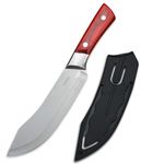 PANCA Heavy Duty Chef Knife with Cover,High Carbon Steel Butcher Cleaver,Kitchen Chef Knives Meat,Bone,Fish and Vegetables |Professional Kitchen Cleaver for Slicing & Chopping (Brown, Set of 1)