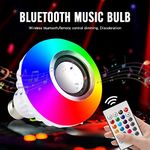 KRIKAV Wireless Bluetooth LED Music Bulb with Color Changing Feature, RGB Bulb, Home Decoration, Disco Bulb With Remote