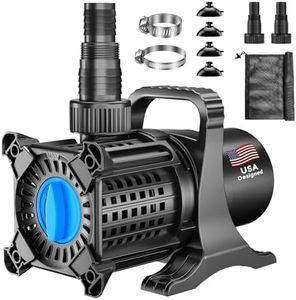 OYO WATER Pond Pump, 2600 GPH Adjustable Flow Submersible Water Pump with Filter Bag, Copper Motor, IPX8 Waterproof for Outdoor Koi Pond, Fountain, Waterfall, Hydroponics